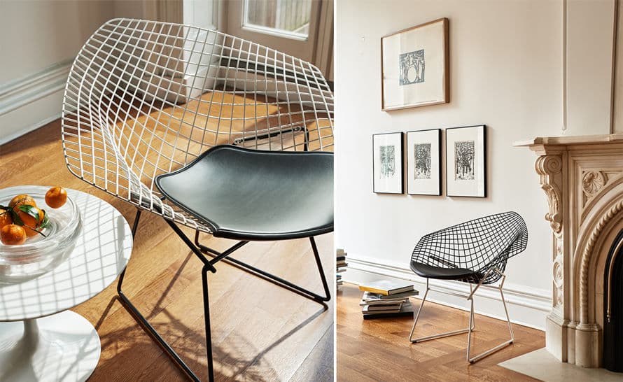 bertoia small diamond chair with seat cushion