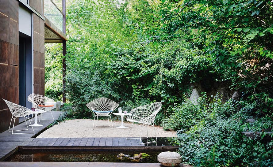 bertoia small diamond chair with seat cushion