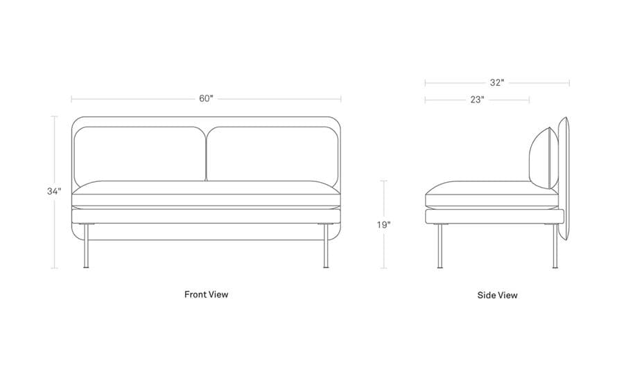 bloke 60" armless sofa