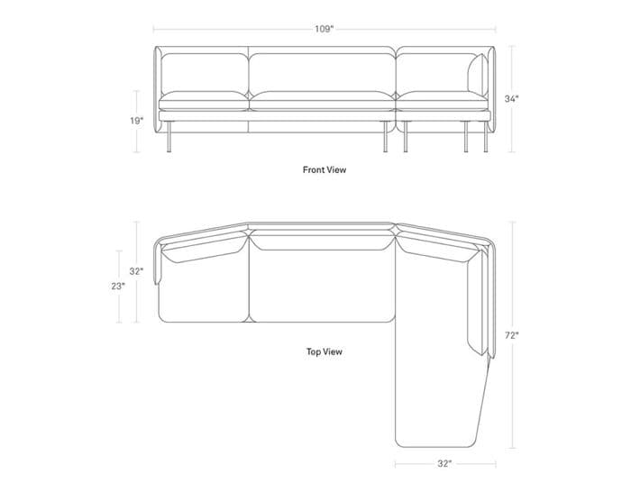 bloke sofa with chaise
