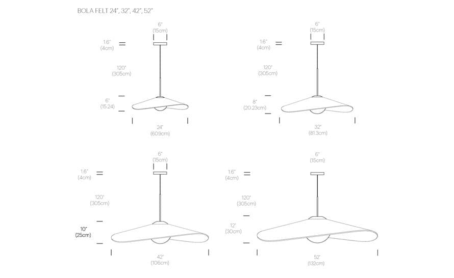 bola felt suspension lamp