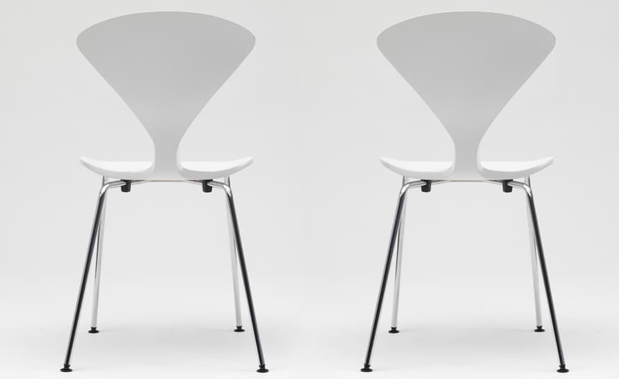 cherner metal leg stacking side chair