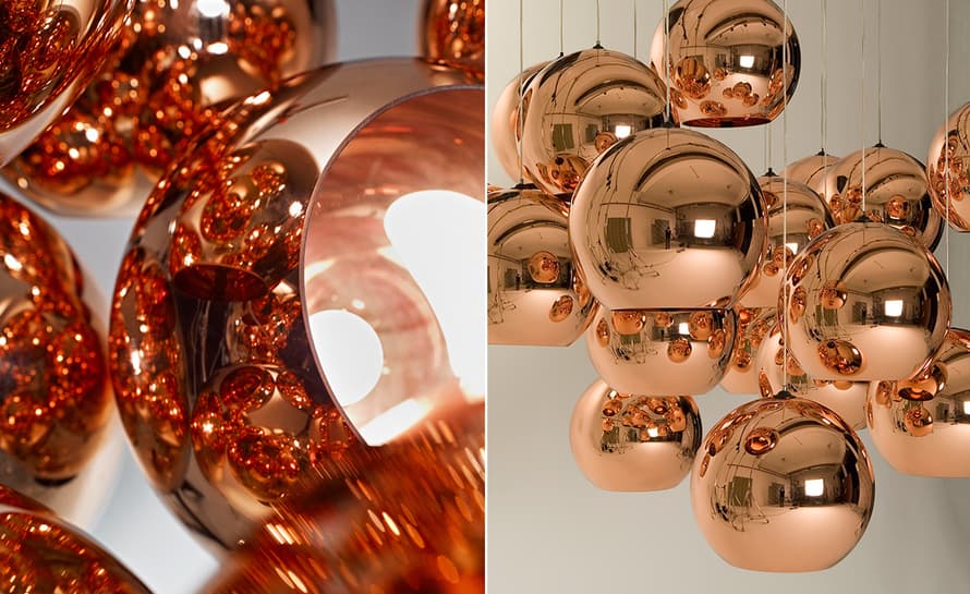 copper shade pendant light