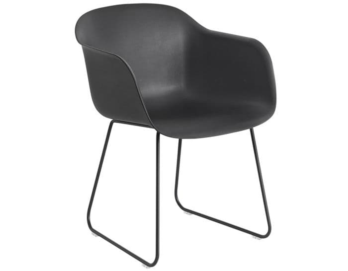 fiber armchair with sled base