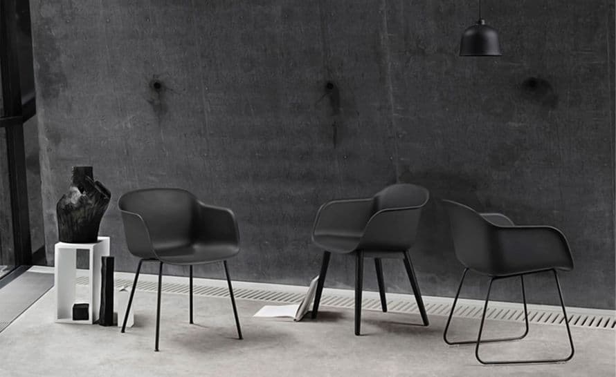 fiber armchair with sled base