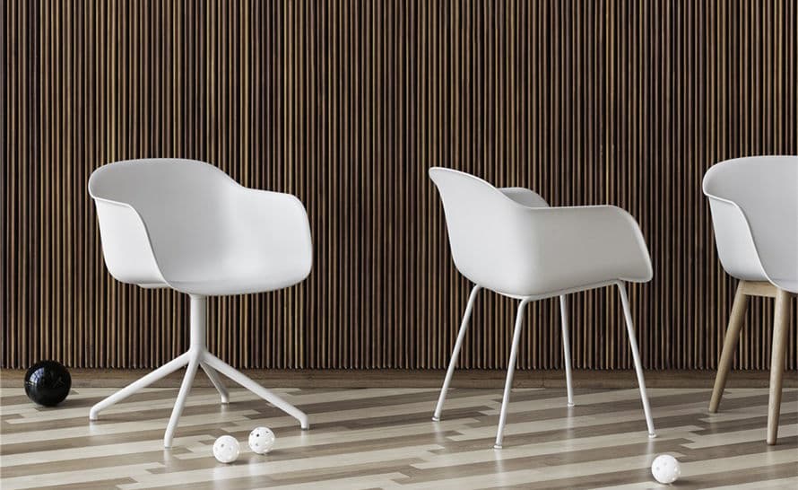 fiber armchair with tube base