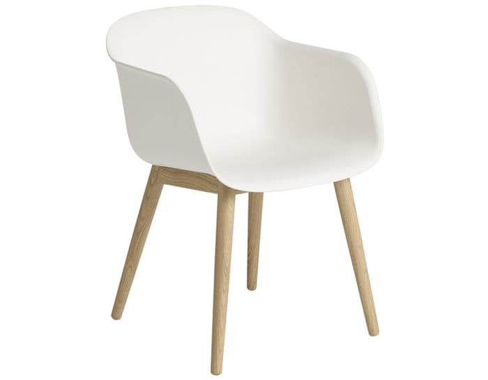 fiber armchair with wood base