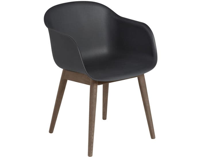 fiber armchair with wood base
