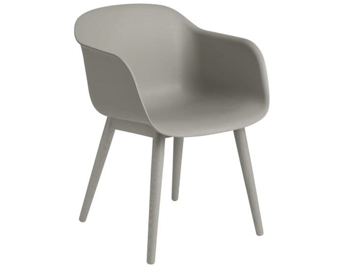 fiber armchair with wood base
