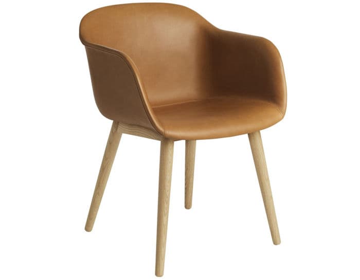 fiber armchair with wood base
