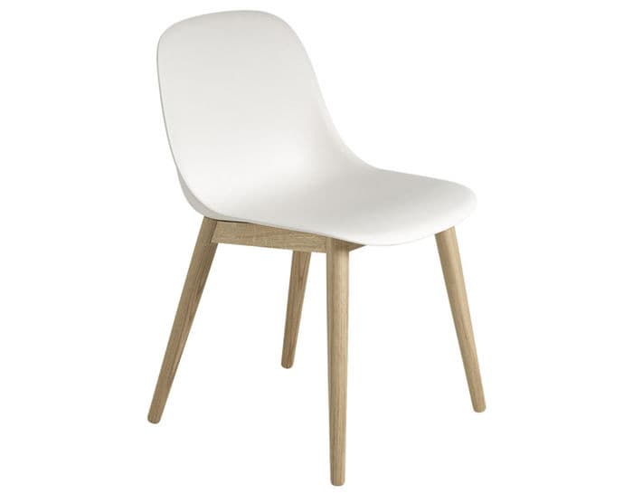 fiber side chair with wood base
