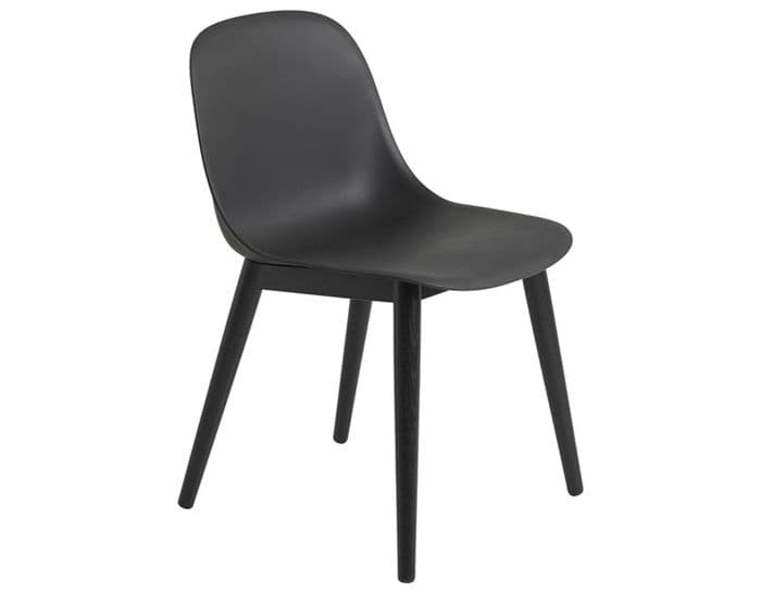 fiber side chair with wood base