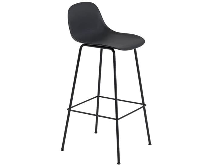 fiber stool with backrest and tube base