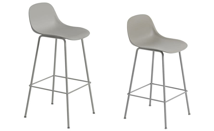 fiber stool with backrest and tube base