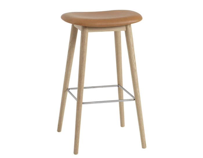 fiber stool with wood base