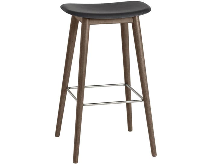 fiber stool with wood base