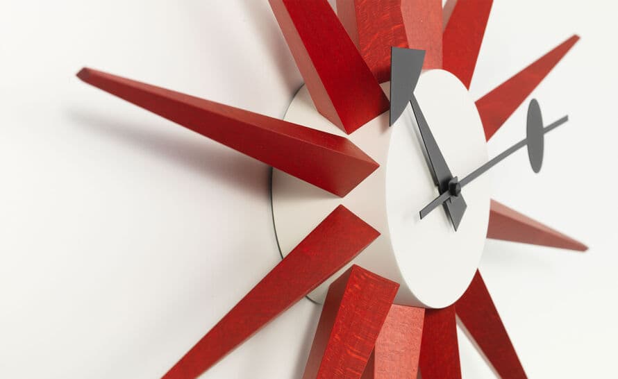 george nelson sunburst clock red