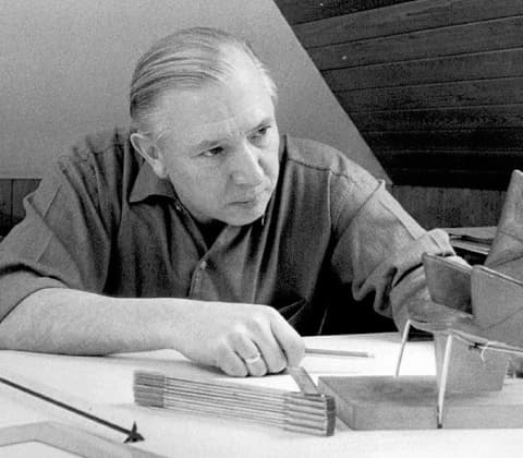 A portrait of Hans Wegner