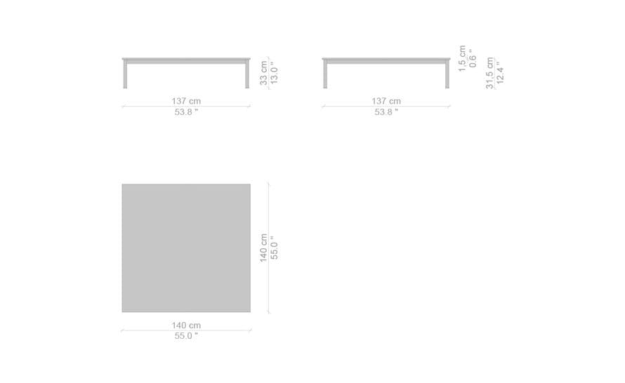 le corbusier lc10-p low table