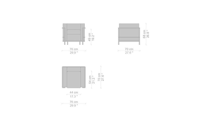 le corbusier lc2 armchair with down cushions