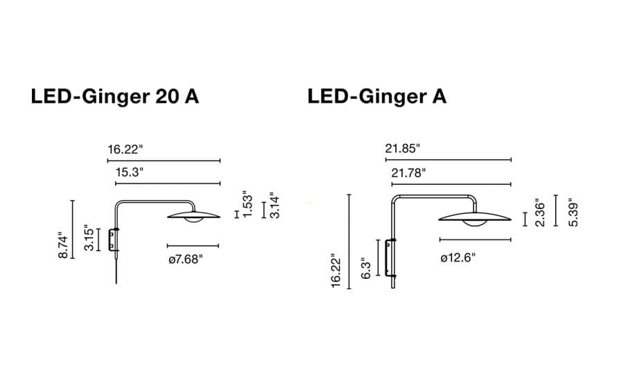 led-ginger wall lamp