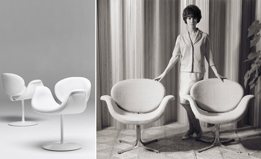 pierre paulin little tulip chair with disc base