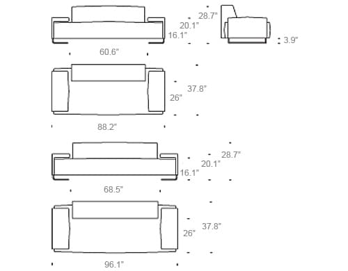 lowland 2 seater sofa major