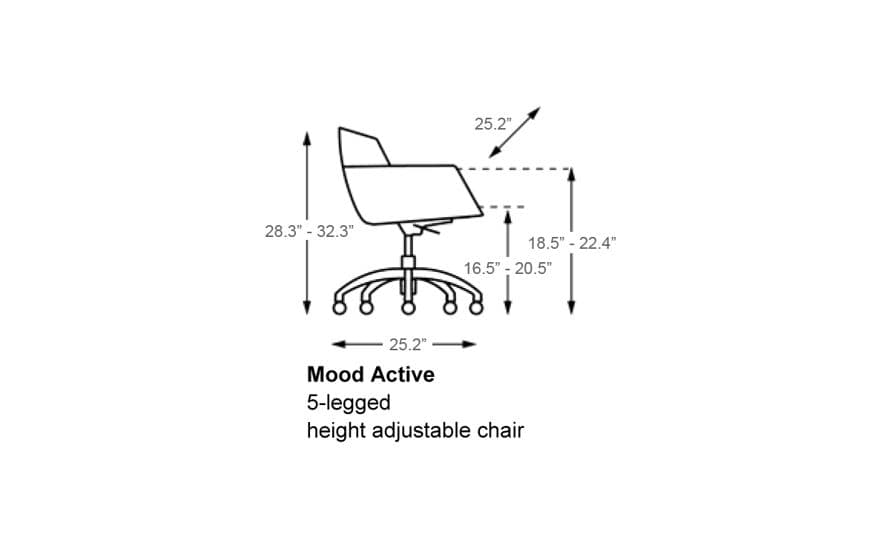 mood active 5 star base chair