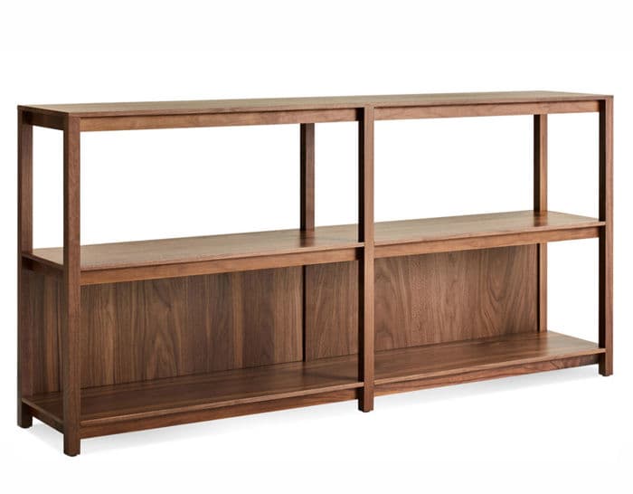 open plan large low bookcase