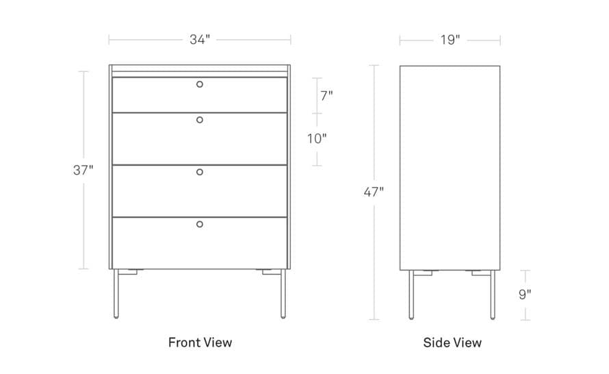 peek 4 drawer dresser