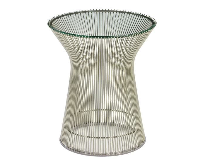 platner nickel side table