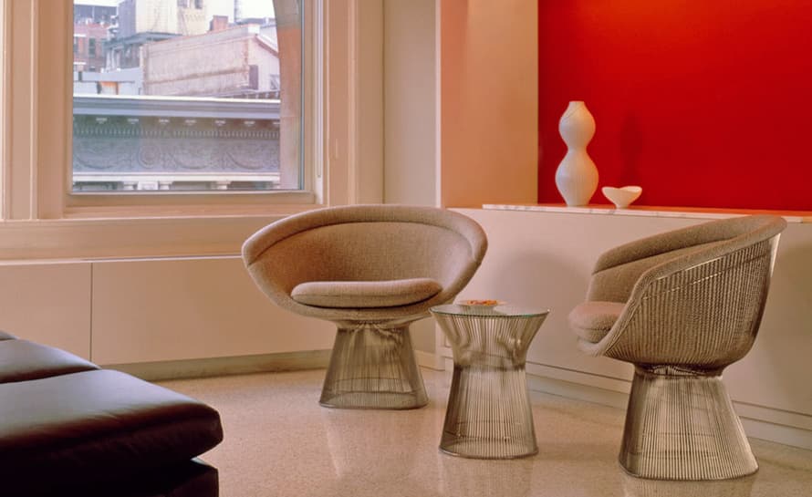 platner nickel side table