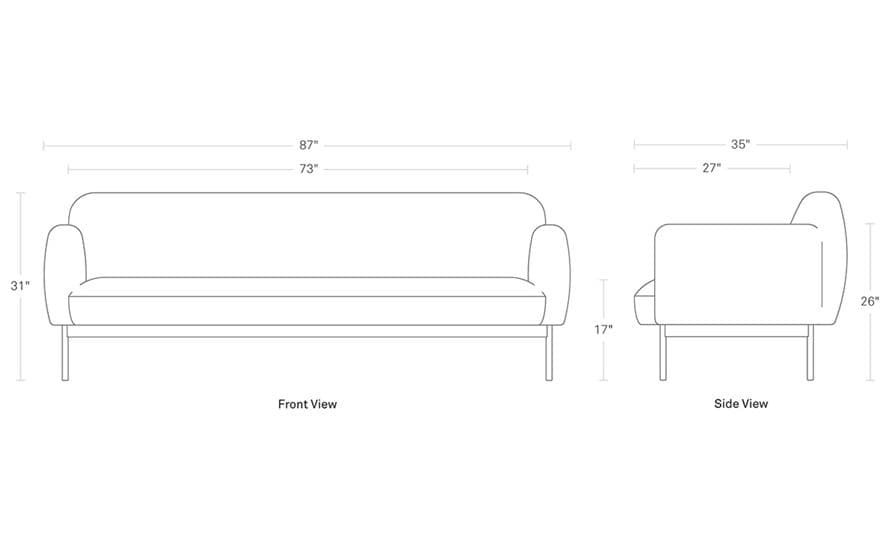 puff puff 87 inch sofa