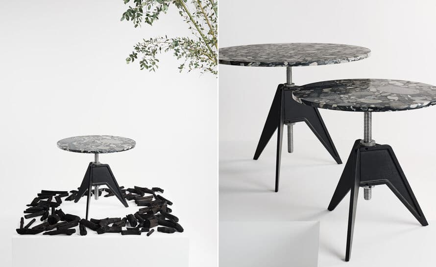 screw cafe table with round top