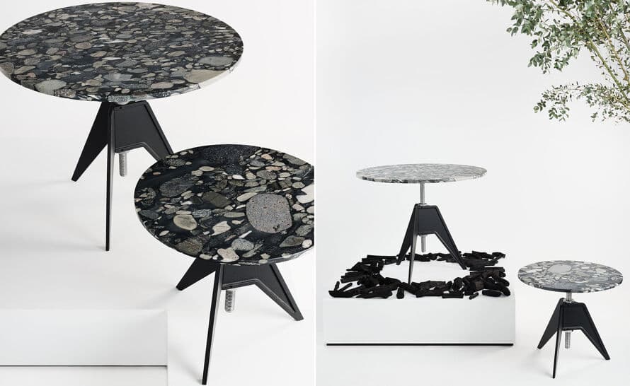 screw cafe table with round top