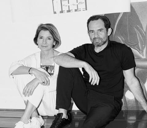A portrait of Ludovica Serafini and Roberto Palomba