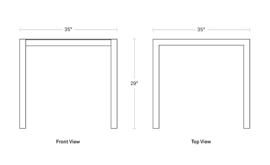 skiff square outdoor table