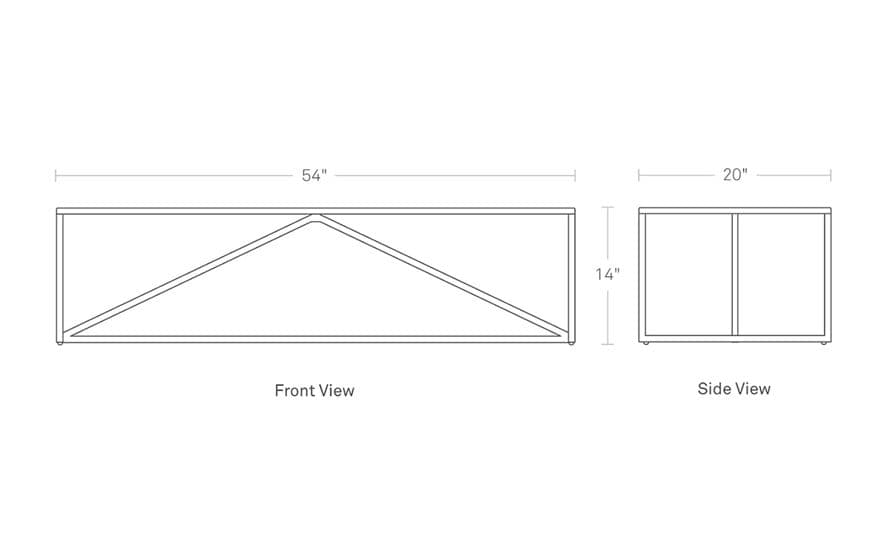 strut rectangular coffee table