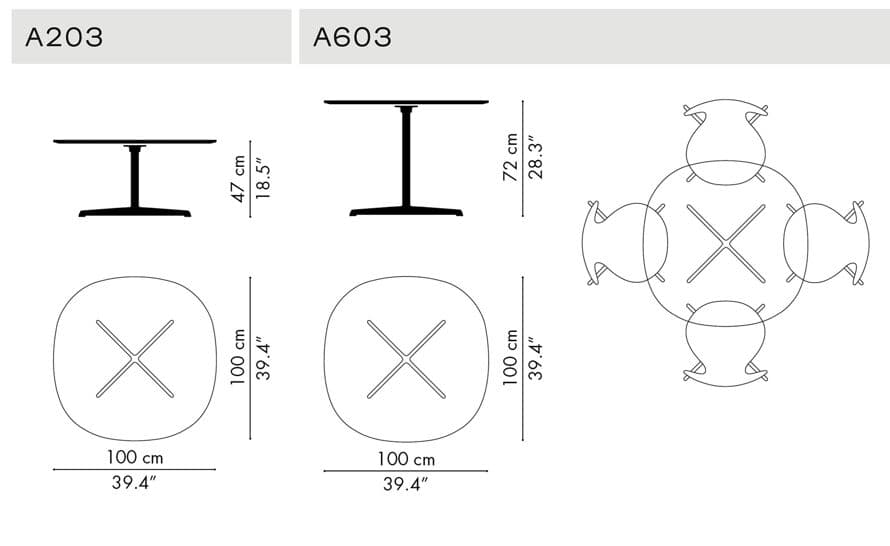 supercircular 39.4" dia. table