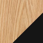 71" width - natural oak shelves / black supports