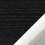 94.5" width - black stained oak shelves / chrome supports