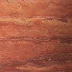 23.6" diameter - stone / burnt red travertine