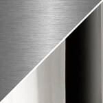16" diameter / spun brushed stainless steel top / polished stainless steel base