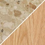 stone top - kunis breccia / oak base - natural