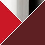 dark burgundy & vermillion red
