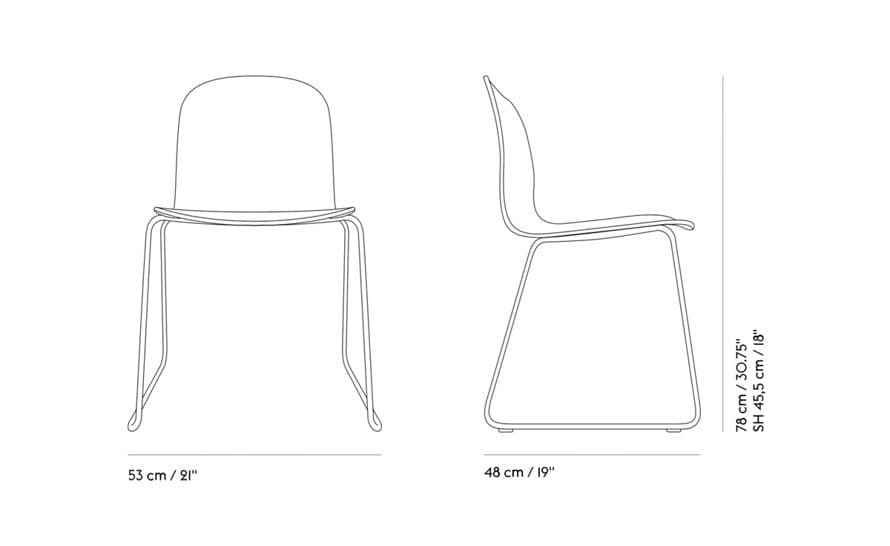visu chair with sled base
