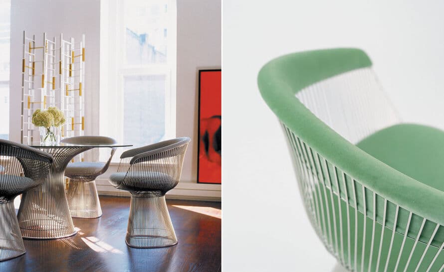 platner gold plated arm chair