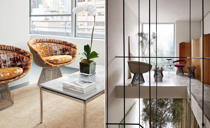platner gold plated lounge chair