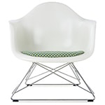 eames molded armchair with low wire base and seat pad