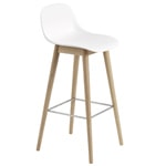 fiber stool with backrest and wood base